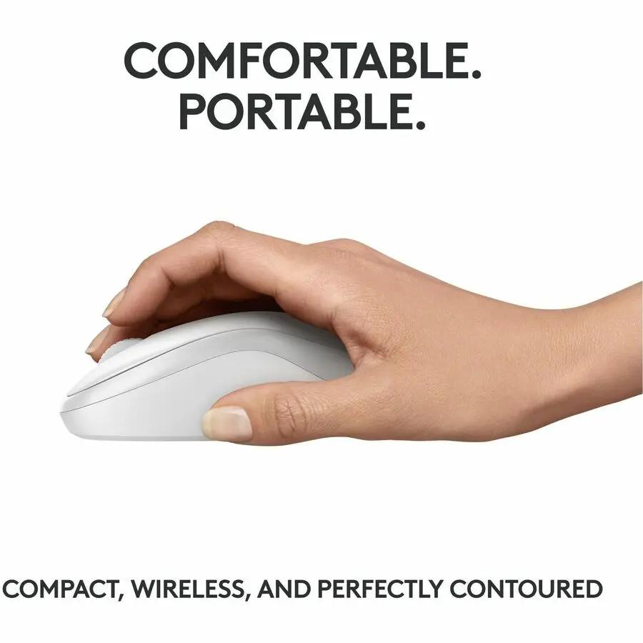 Logitech M240 Silent Bluetooth Mouse, Wireless, Compact, Portable, Smooth Tracking, Off-white