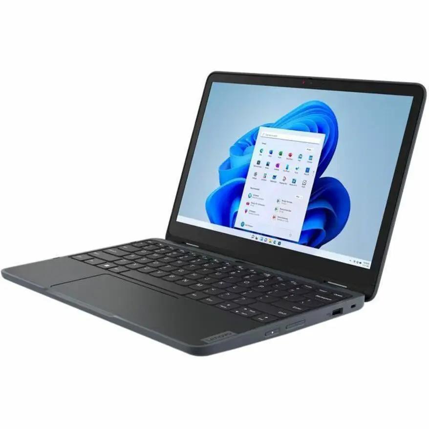 Lenovo Yoga Gen 4 2-in-1 laptop on white background, slate gray, 12.2-inch WUXGA, Intel N200, 128GB SSD