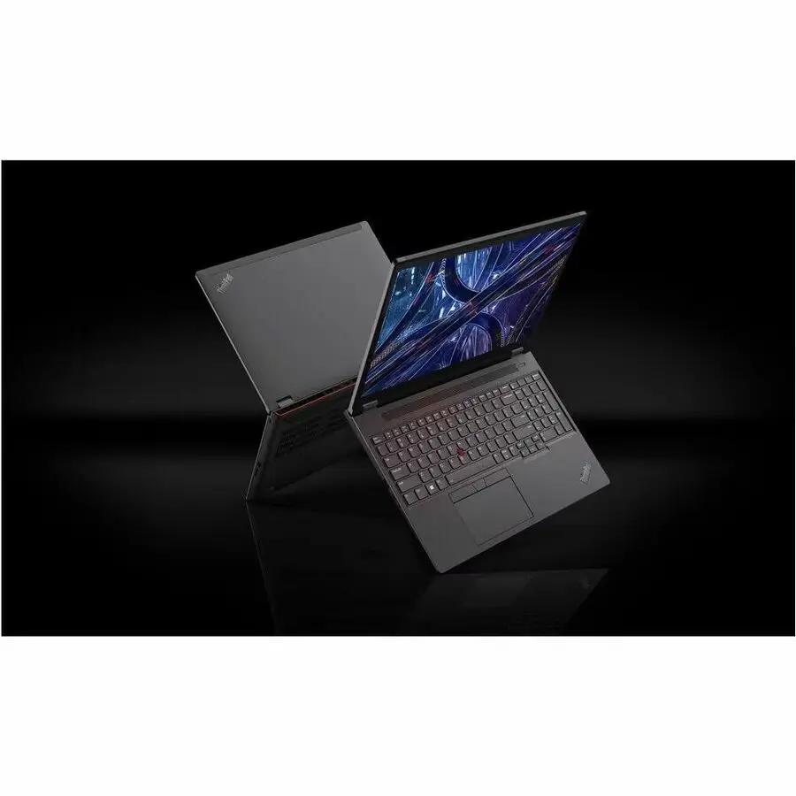 Lenovo ThinkPad P16 Gen 2 workstation laptop, storm gray, 16-inch display, red TrackPoint
