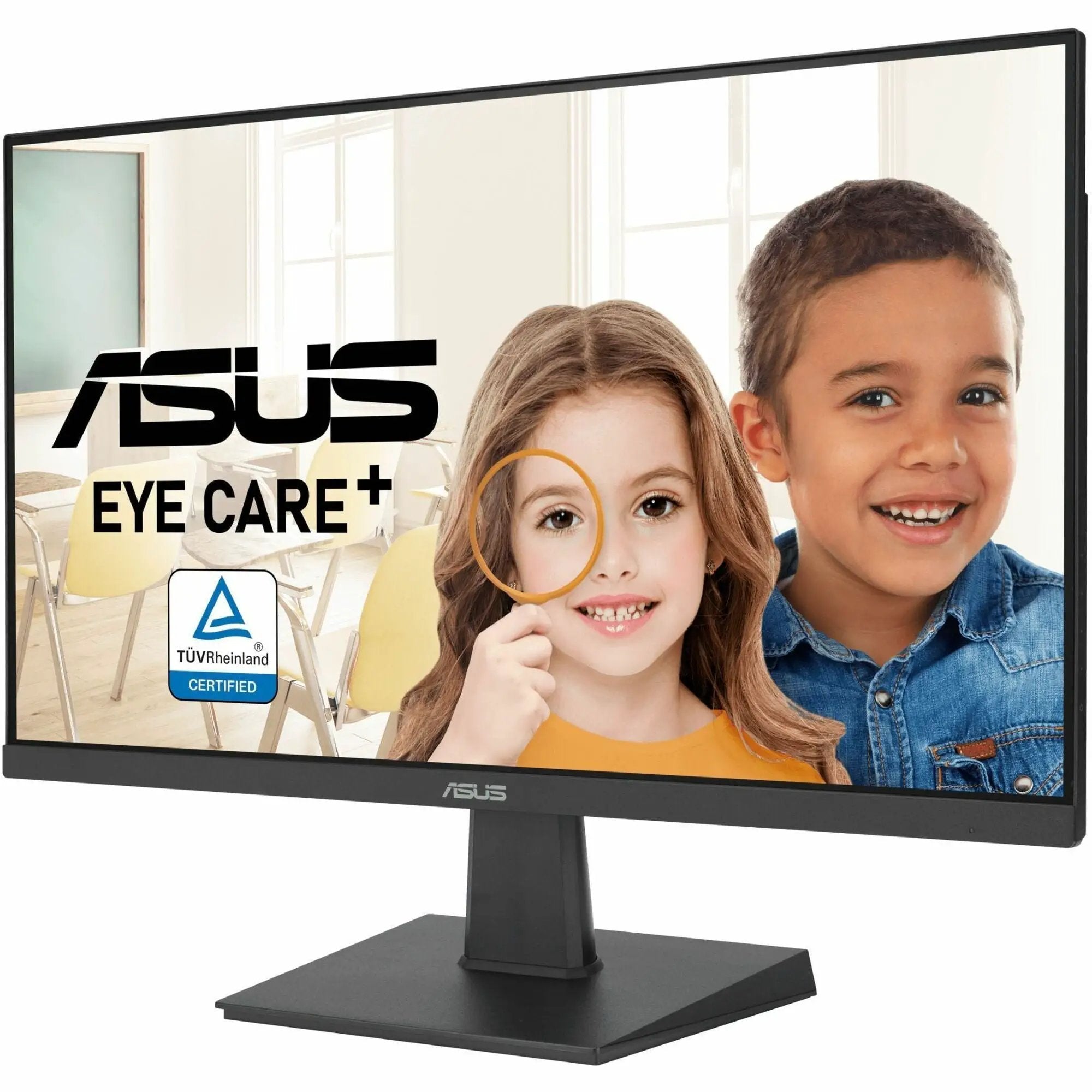 ASUS VA24EHF 24-inch FHD IPS monitor, black frame with TÜV Rheinland certified badge