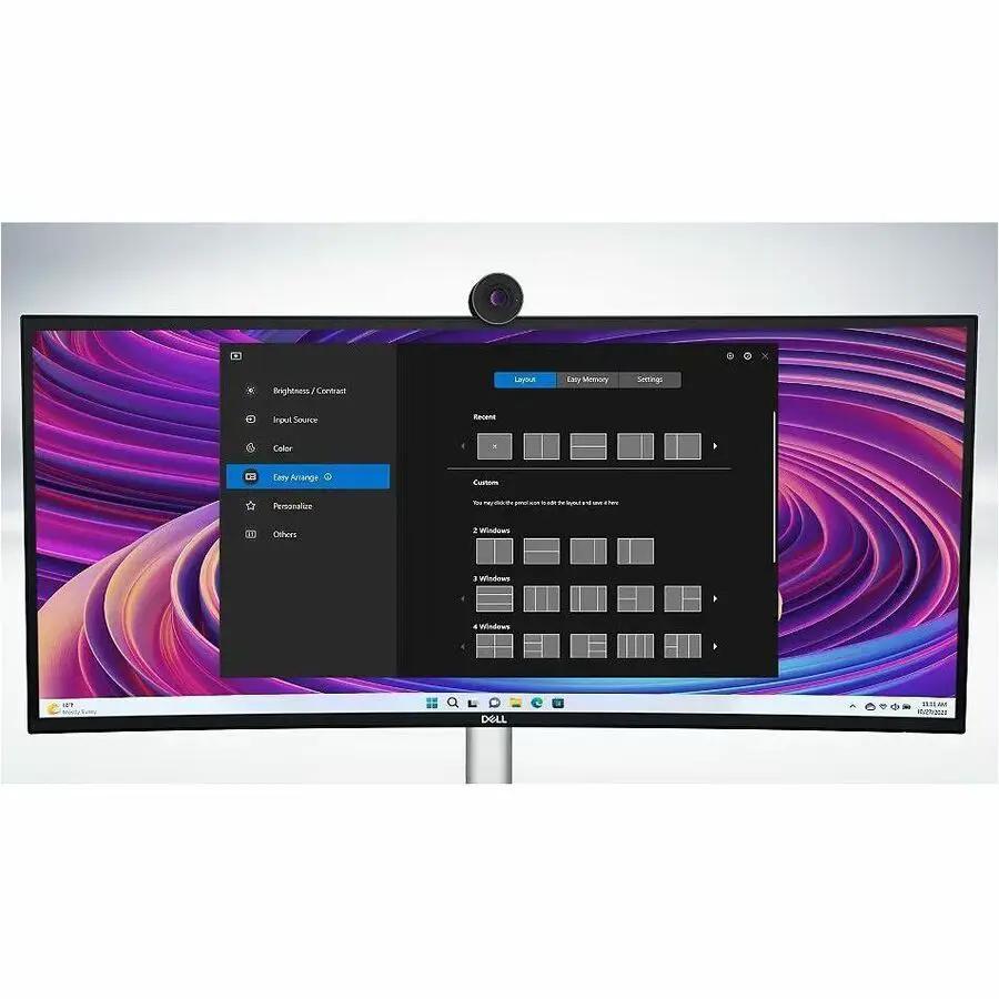 Dell UltraSharp U3824DW 38-inch curved monitor with black frame and built-in webcam