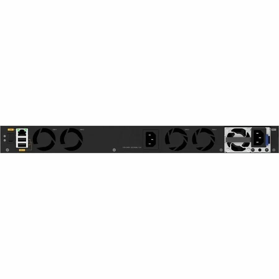 NETGEAR M435024G4XF 28-port SFP+ 10GbE managed switch, black rack-mount front view