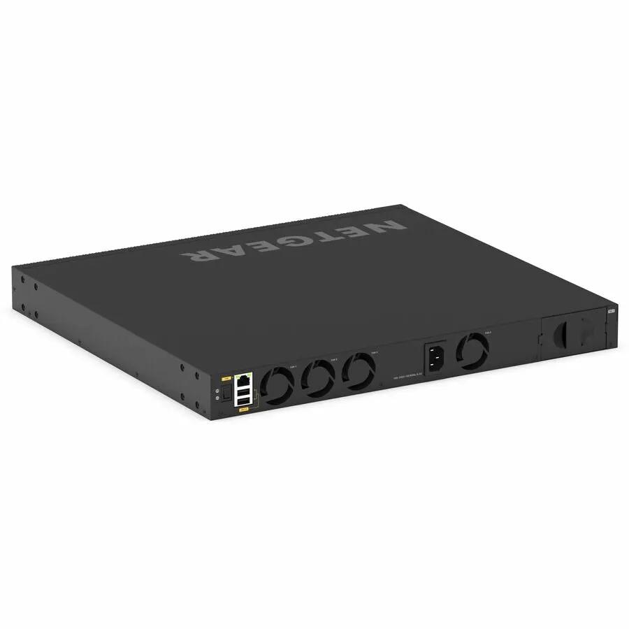 NETGEAR M4350 28-Port Managed Switch, black metal rack-mountable chassis.