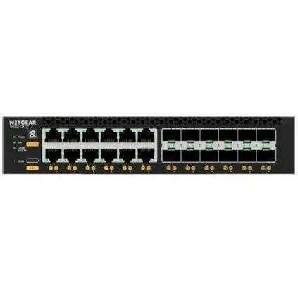 NETGEAR AV M4350 24-Port Managed Switch, black front panel with 24 RJ-45 ports