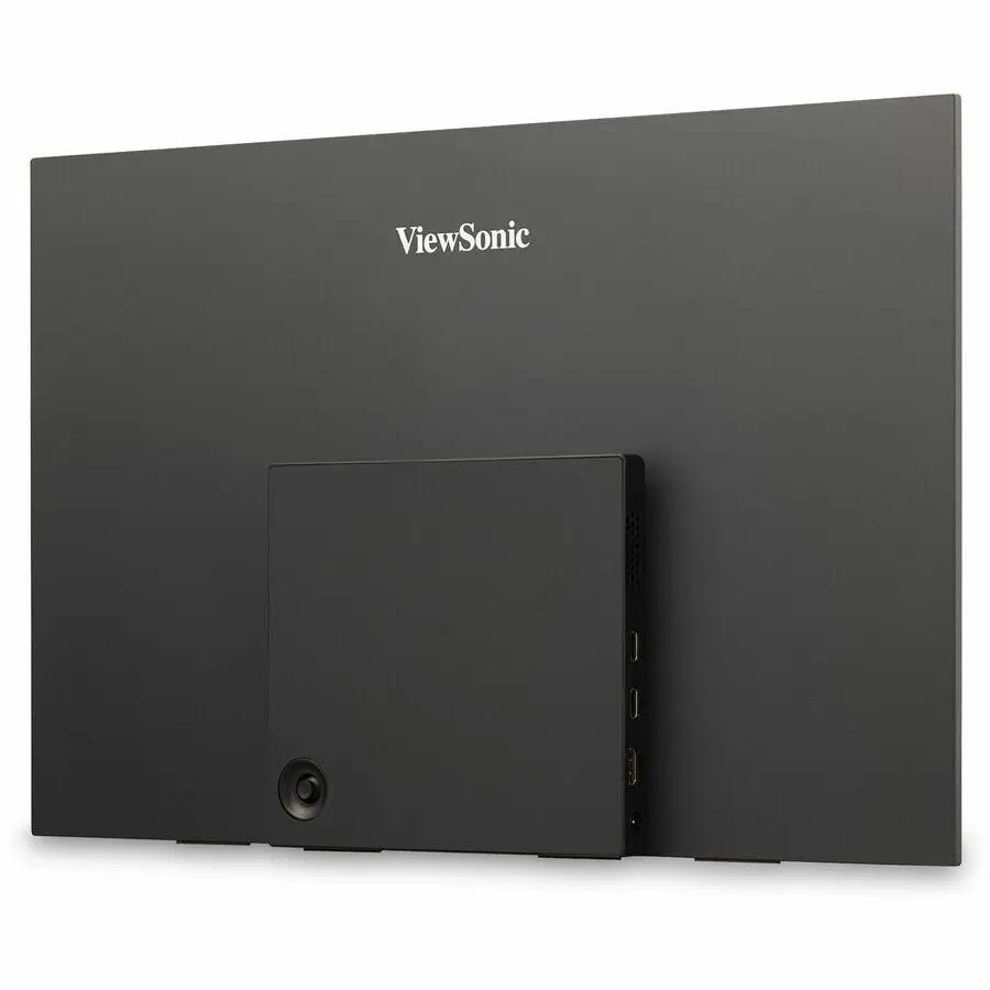ViewSonic VX1655 16-inch 4K UHD OLED monitor, black, rear view with ports.