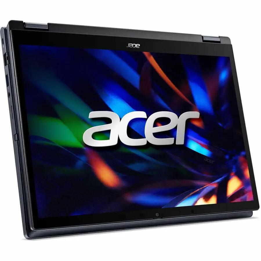 Acer TravelMate P4 14 notebook in blue with 14-inch display, i5-1345U, 16 GB RAM, 512 GB SSD.