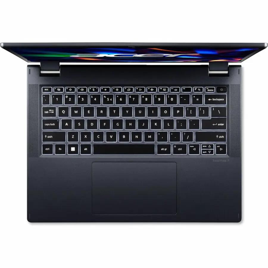 Acer TravelMate P4 14 notebook, blue-gray chassis, 14-inch display