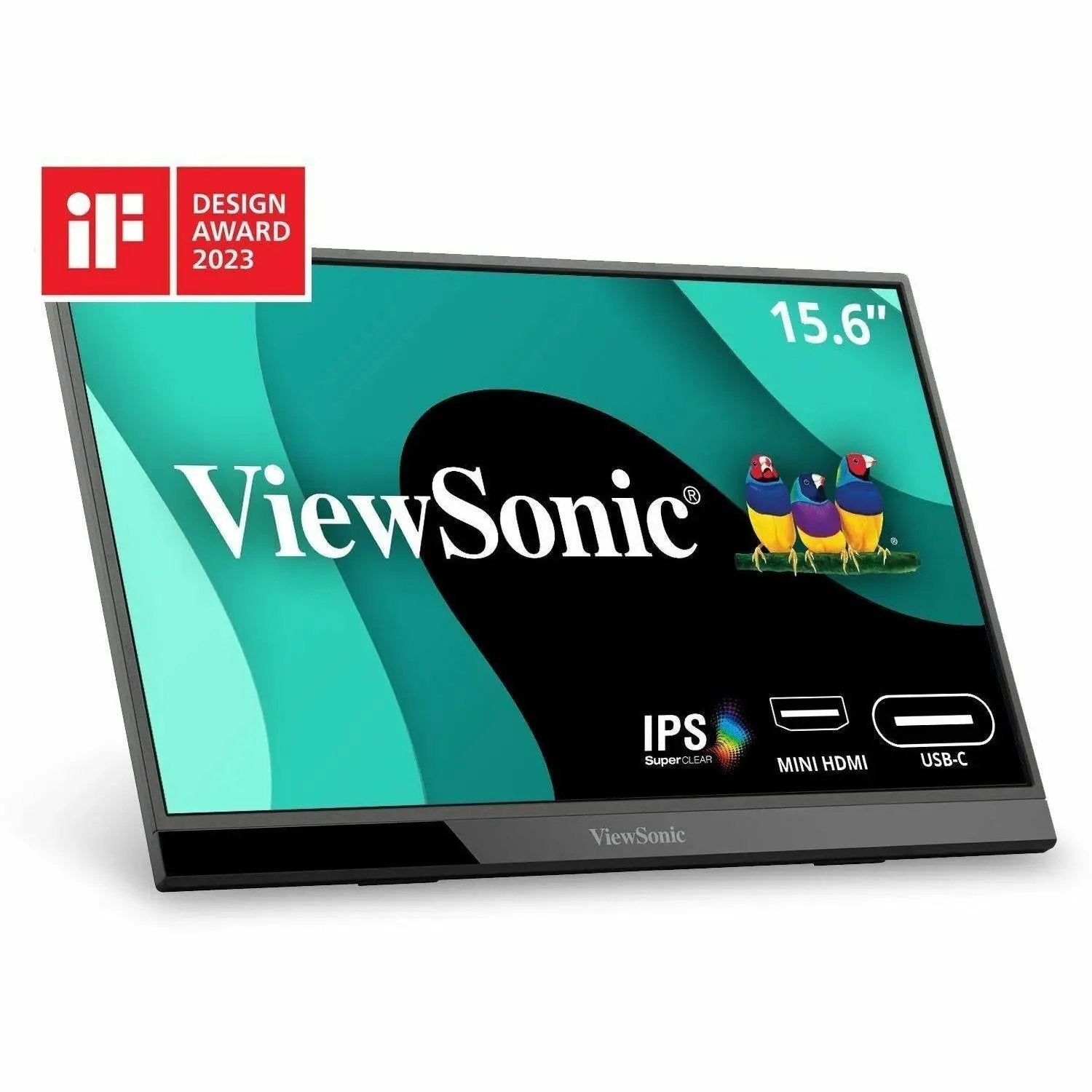 ViewSonic VX1655 15.6-inch black LED monitor with iF Design Award badge
