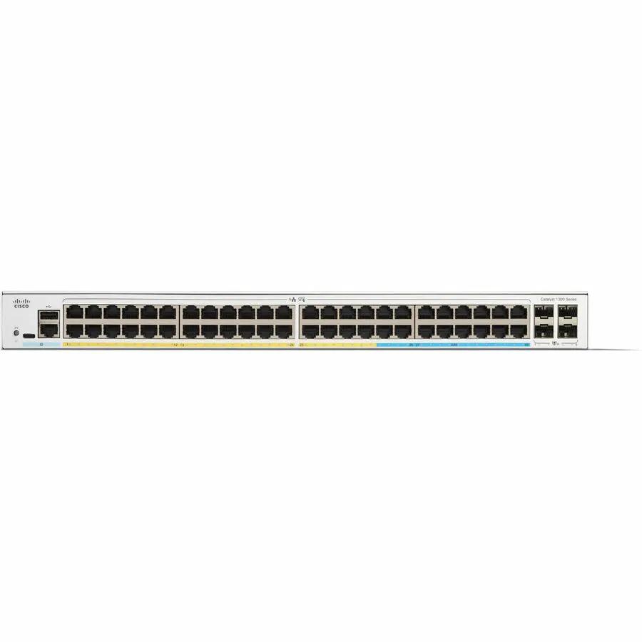 Cisco Catalyst 1300 48-port SFP+ switch, gray metal chassis, Cisco Systems