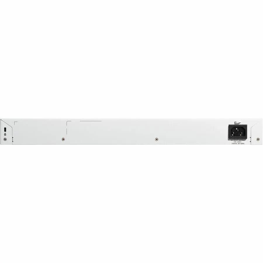 Cisco Catalyst 1300 24-Port Gigabit PoE SFP+ switch, rear view with AC power input