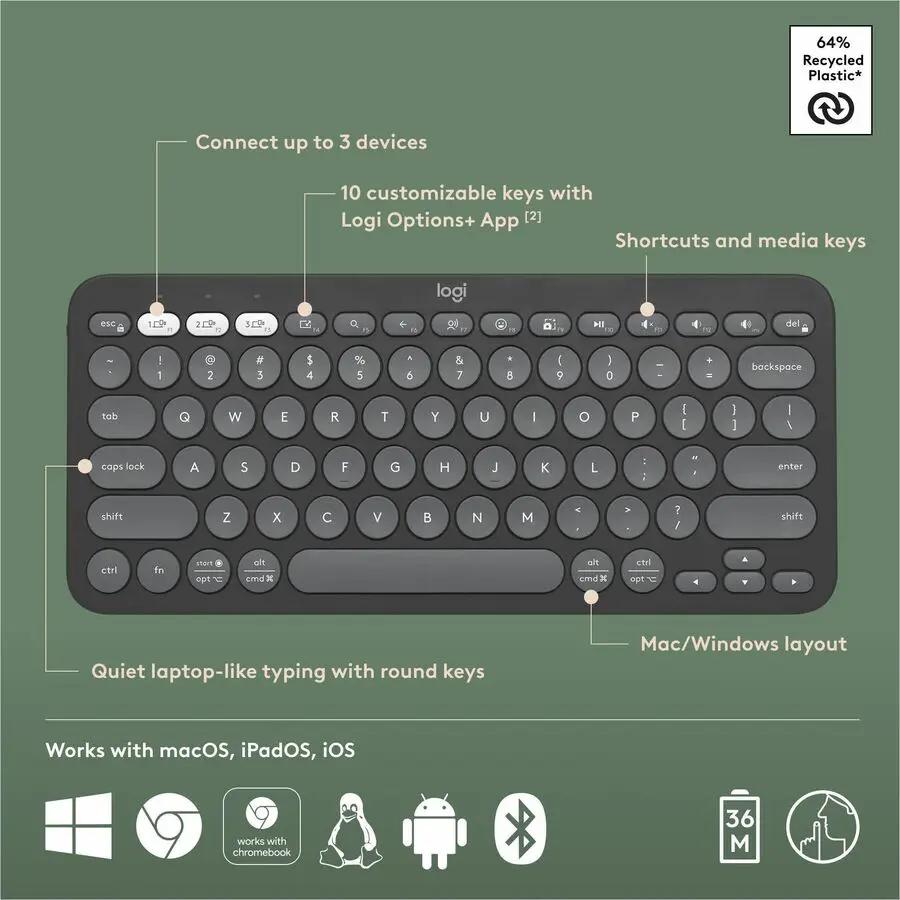 Logitech Pebble Keys 2 K380s