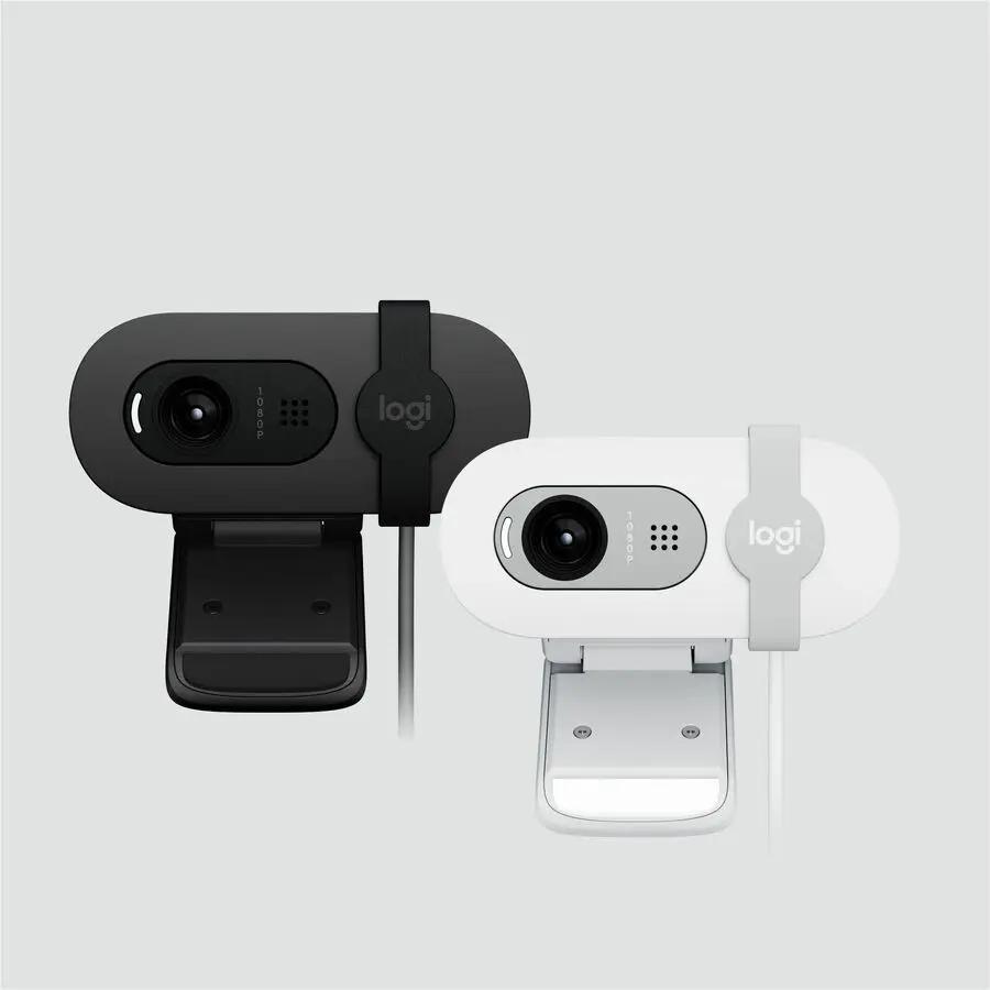 Logitech BRIO 100 webcam, graphite and white, USB Type A, 2 units