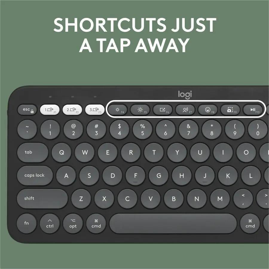 Logitech Pebble 2 Combo for Mac, Wireless Keyboard and Mouse, Slim, Quiet and Portable, Customizable, Tonal Graphite