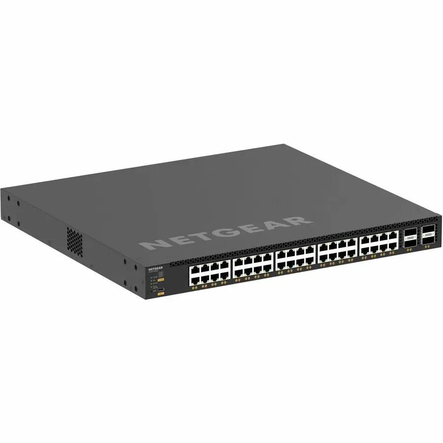 NETGEAR M4350 40-port managed PoE switch, 1U rack-mount black metal chassis.