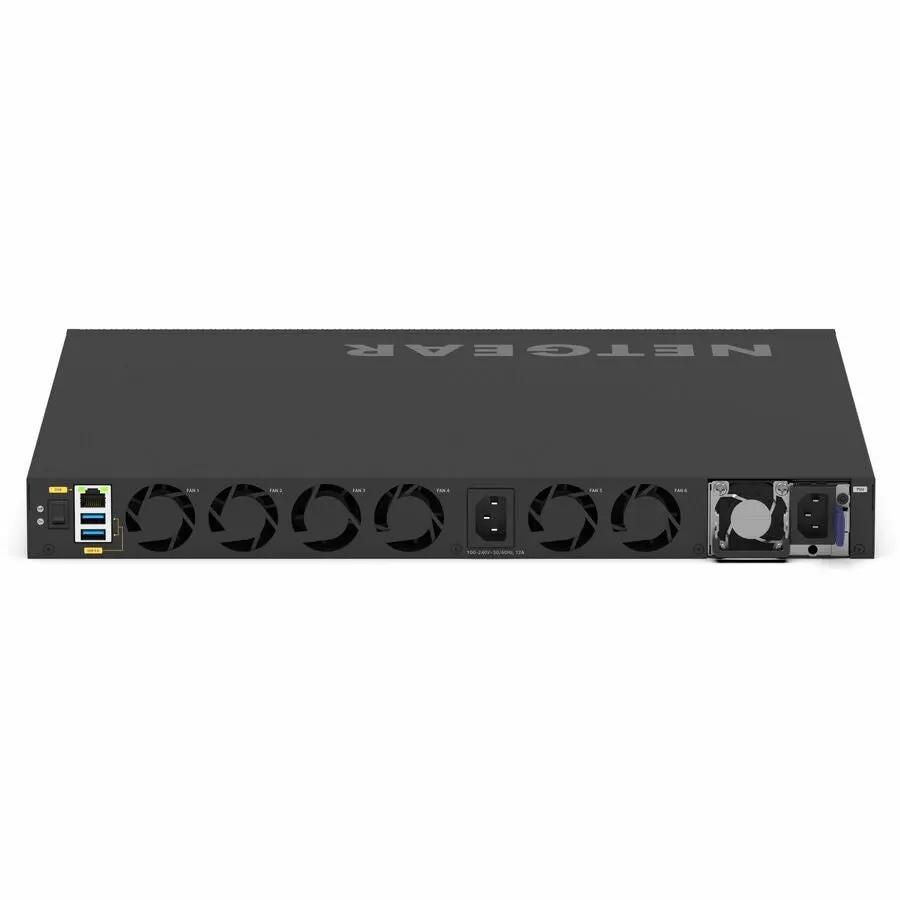 NETGEAR AVLine M4350 16-port managed switch, black 1U rack-mount front view with fan grills