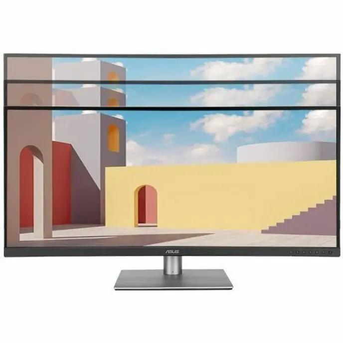 ASUS ProArt PA34VCNV 34-inch UW-QHD curved IPS monitor on a silver metal stand