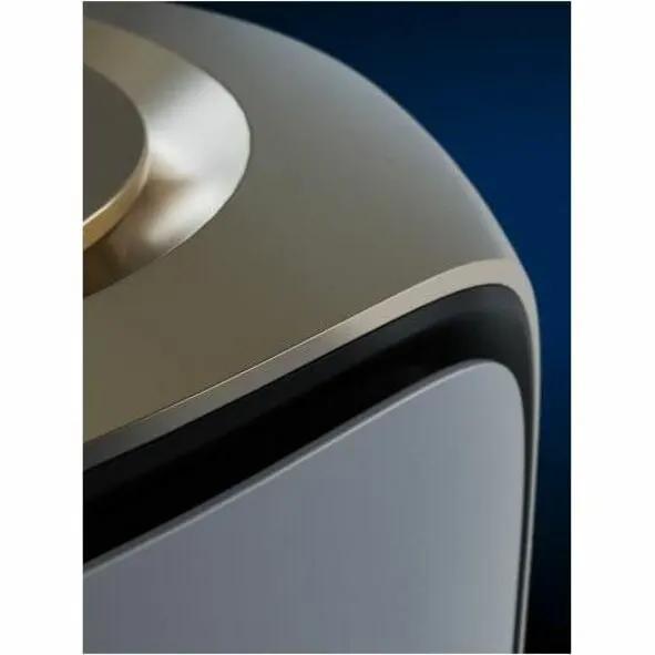NETGEAR Orbi ORBI9QB Gigabit WiFi 7 router with metallic beige curved body