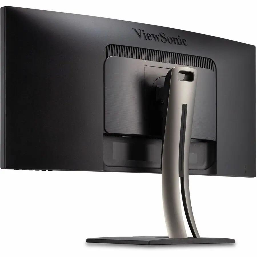 ViewSonic ColorPro VP3456A 34-inch curved monitor, black body with silver stand