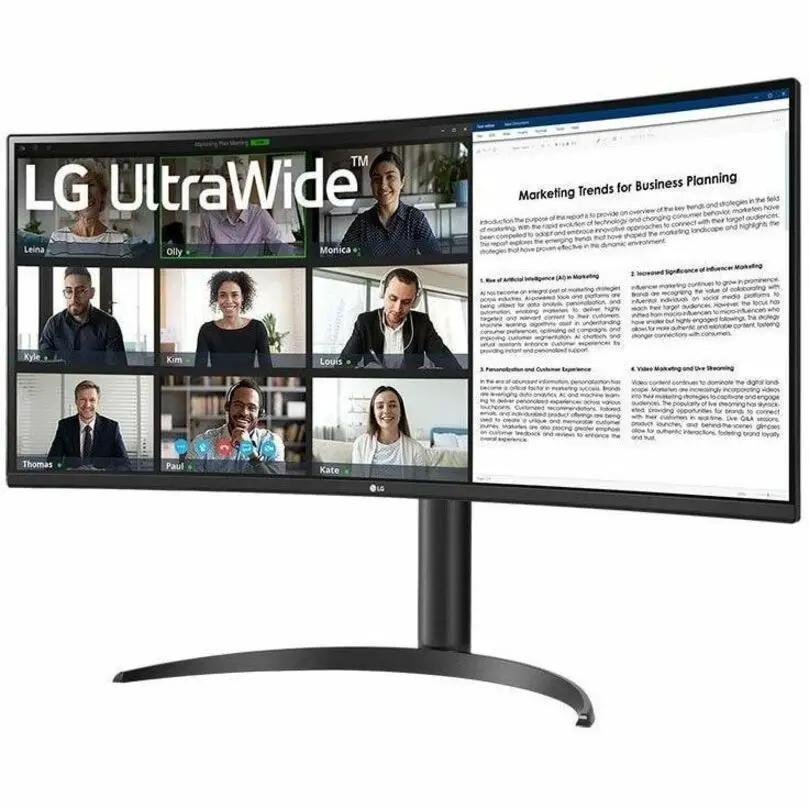 LG 34BR55QC-B 34-inch UWQHD curved monitor with black textured finish