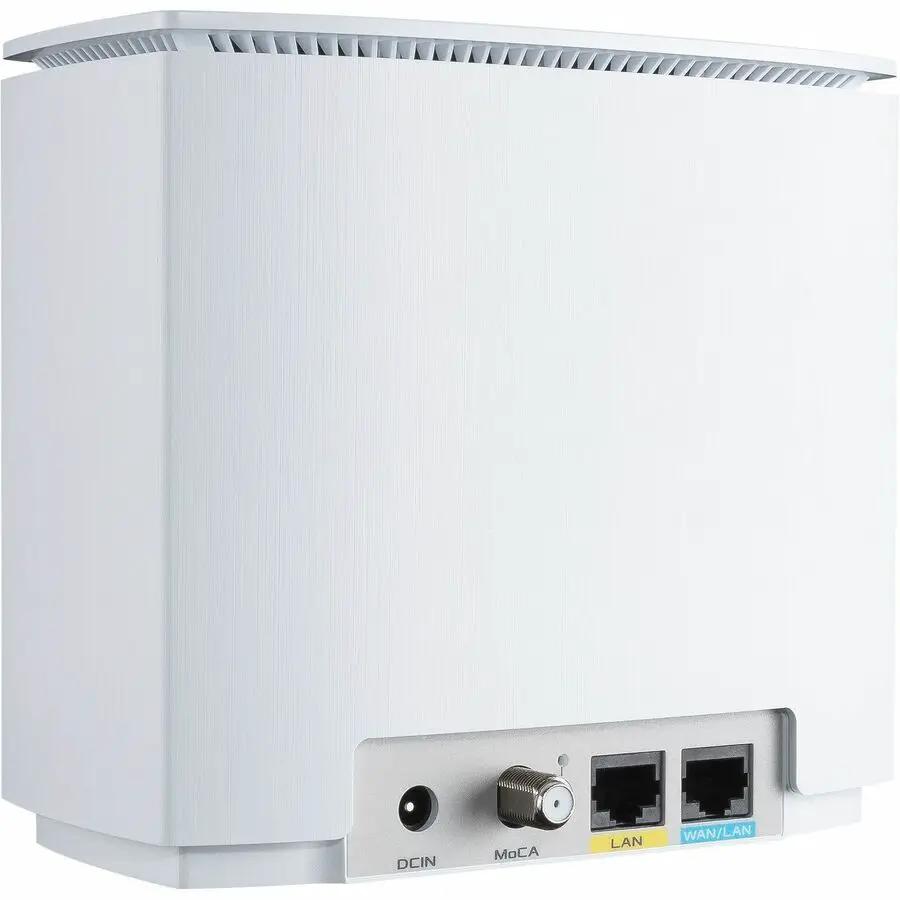 ASUS ZenWiFi XC5 AX3000 WiFi 6 AiMesh Router, white finish with DC IN, MoCA, LAN and WAN/LAN ports