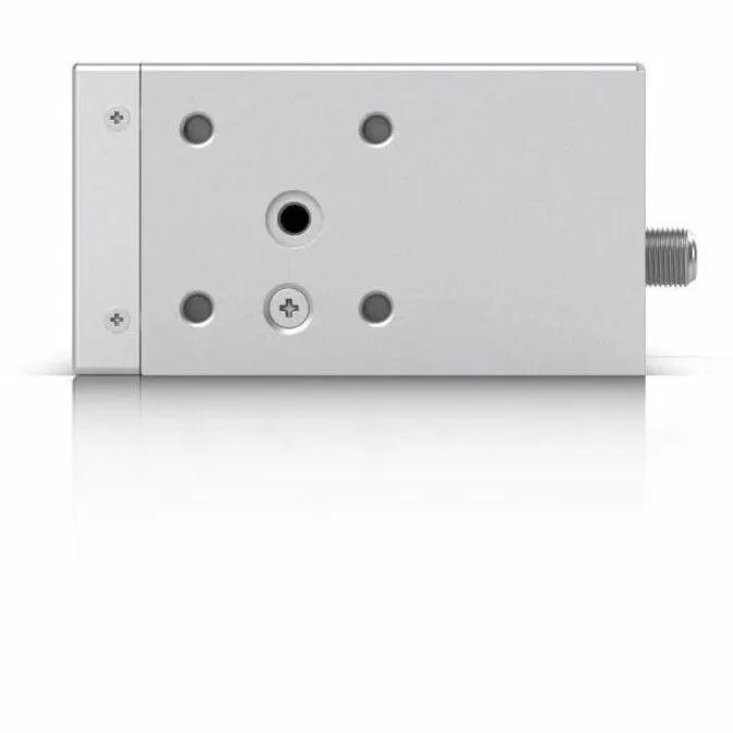 Ubiquiti Cable Internet 2.5Gbps Unmanaged Gateway, silver metal box on white background with coax connector.