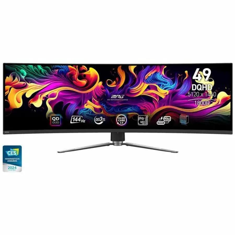 MSI MPG491CQP 49-inch QD-OLED curved monitor, DQHD 5120×1440, 1800R, metallic black