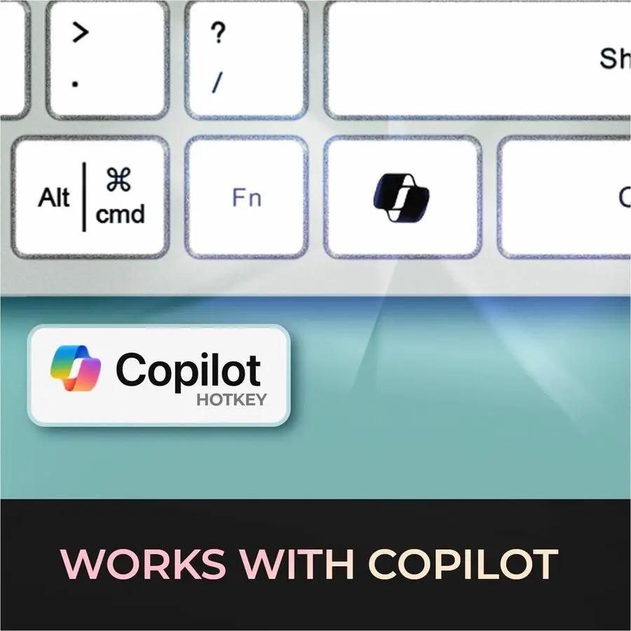 Adesso EasyTouch 730UW USB-C Multi OS Scissor Switch Keyboard With CoPilot AI Hotkey And USB-C, USB-A, 3.5mm Aux Ports