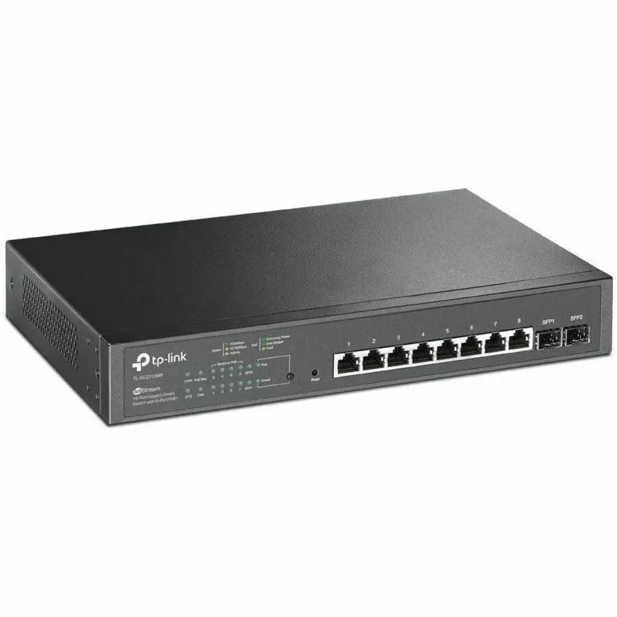 TP-Link Omada SmartSwitch 10-Port Gigabit PoE+ SFP Switch, black metal chassis