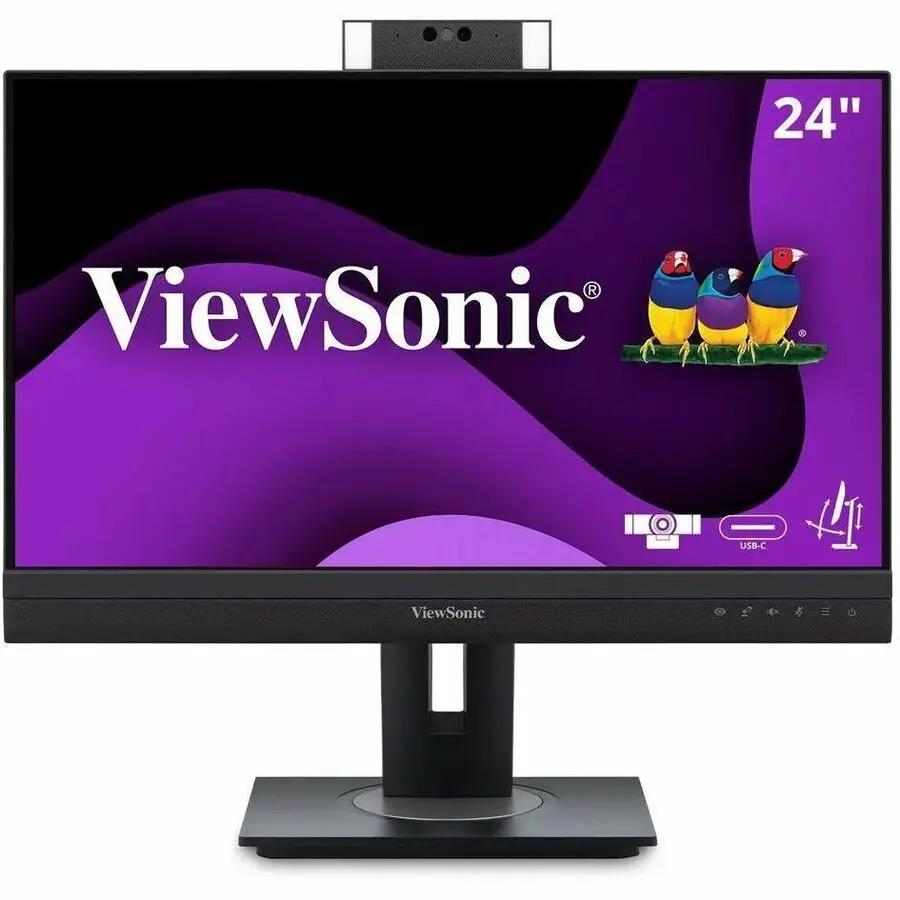 ViewSonic VG2457V 24-inch monitor on stand with built-in webcam bar