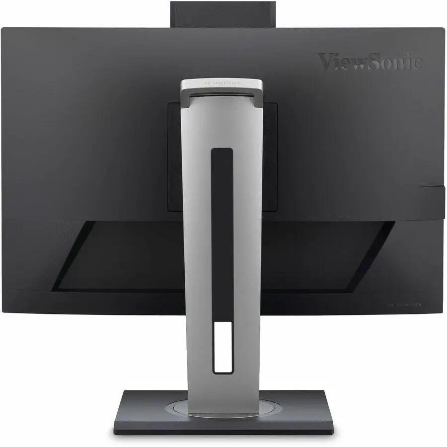 ViewSonic VG2457V 24-inch monitor, black body with silver stand, back view showing ViewSonic logo.