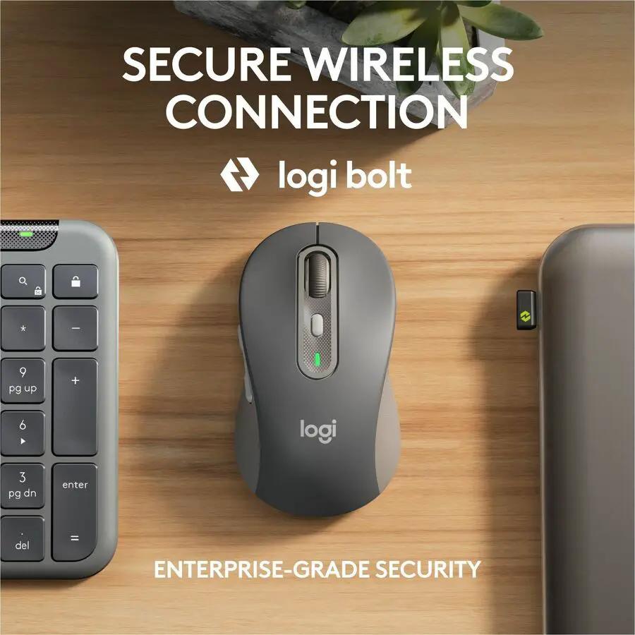 Logitech Signature Slim MK955 for Business Wireless Keyboard and Mouse Combo, Quiet Typing, Secure Receiver - Graphite