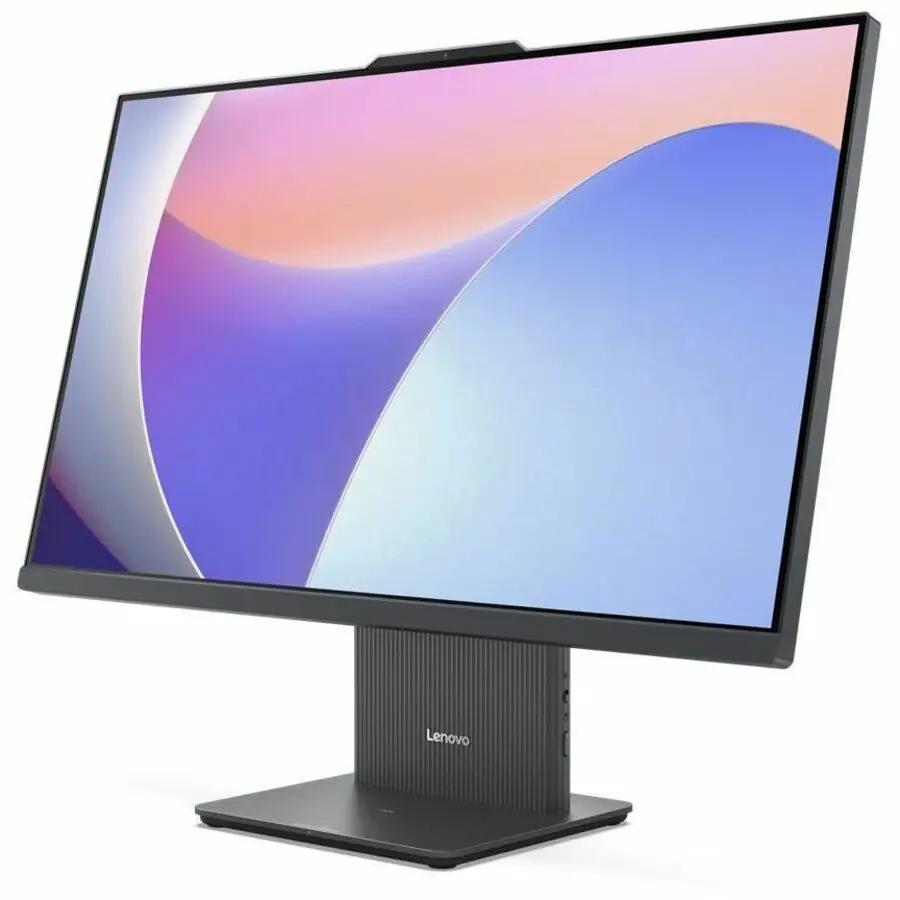 Lenovo IdeaCentre 27 All-in-One computer with dark gray stand and 27-inch display
