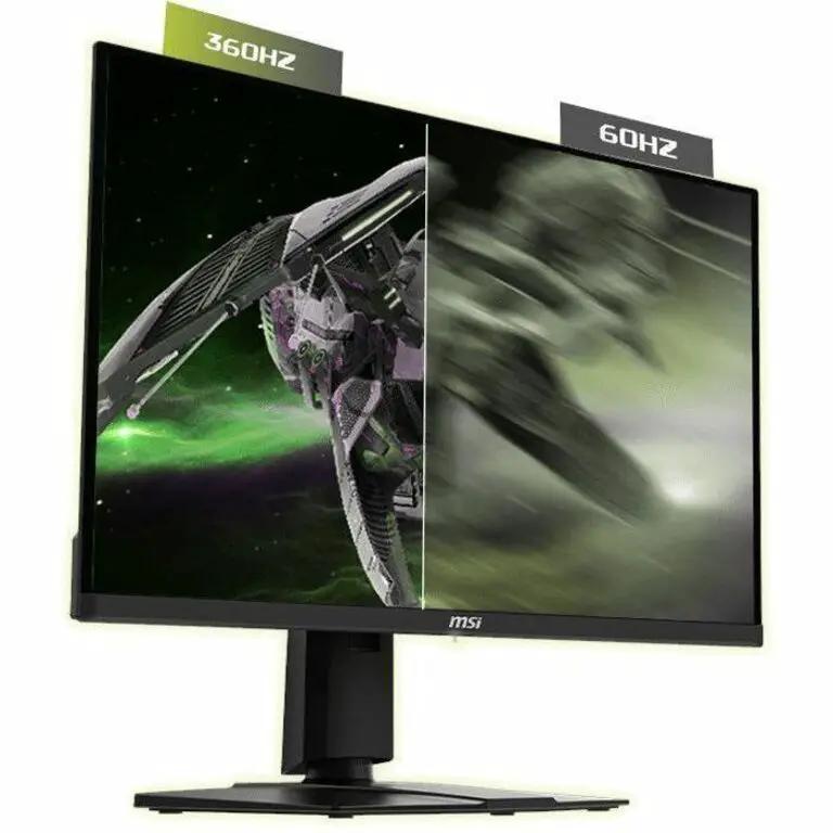 MSI MAG 271QPX 27-inch OLED gaming monitor on stand with black bezel