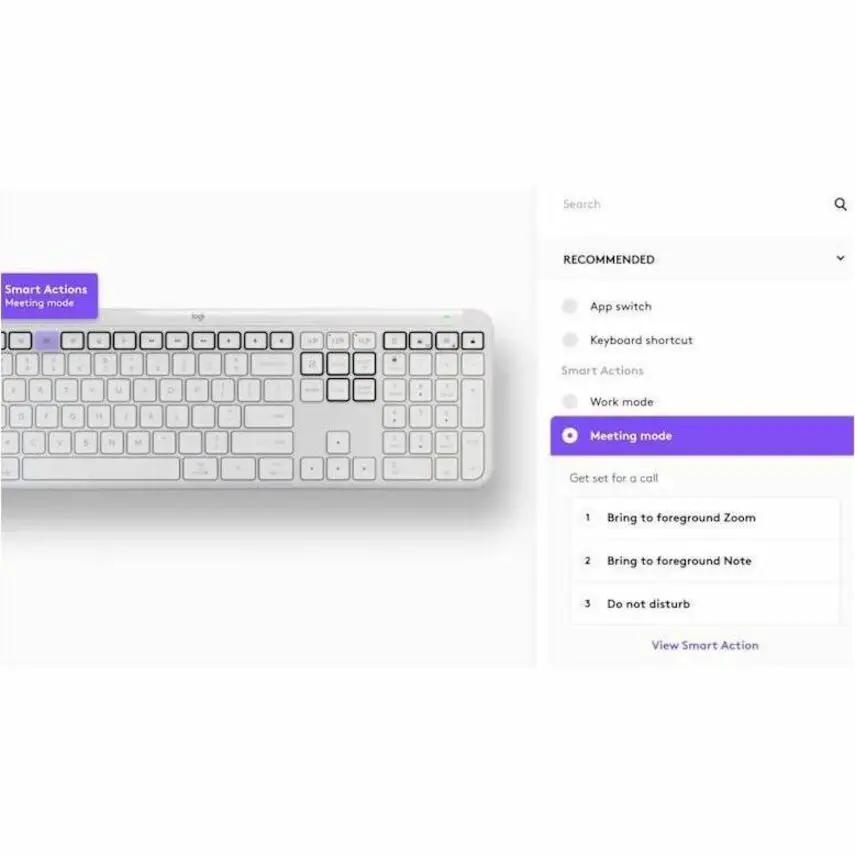 Logitech Signature Slim K950 Wireless Keyboard, Sleek Design, Switch Typing Between Devices, Quiet Typing, Off-white