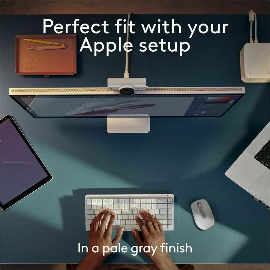 Logitech MX Anywhere 3S for Mac, Compact Wireless Bluetooth Mouse, 8K DPI Any-Surface Tracking, Quiet Clicks, USB C, Pale Grey