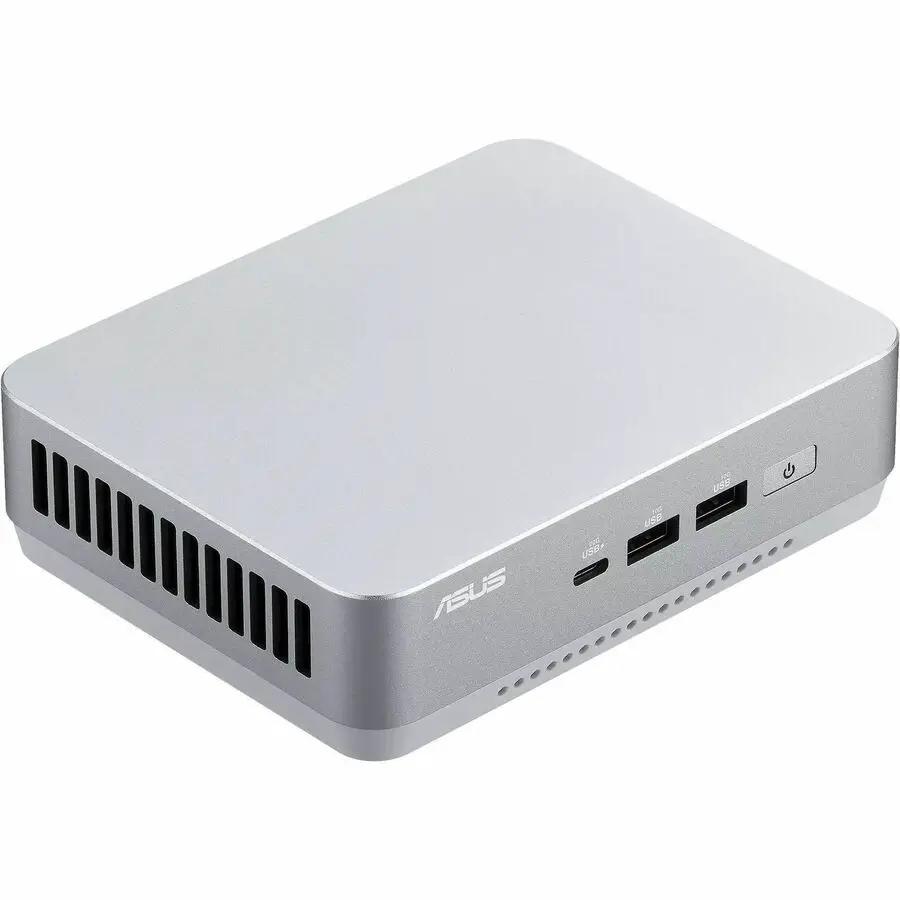 ASUS Pro Plus Mini PC compact silver desktop computer with front USB ports