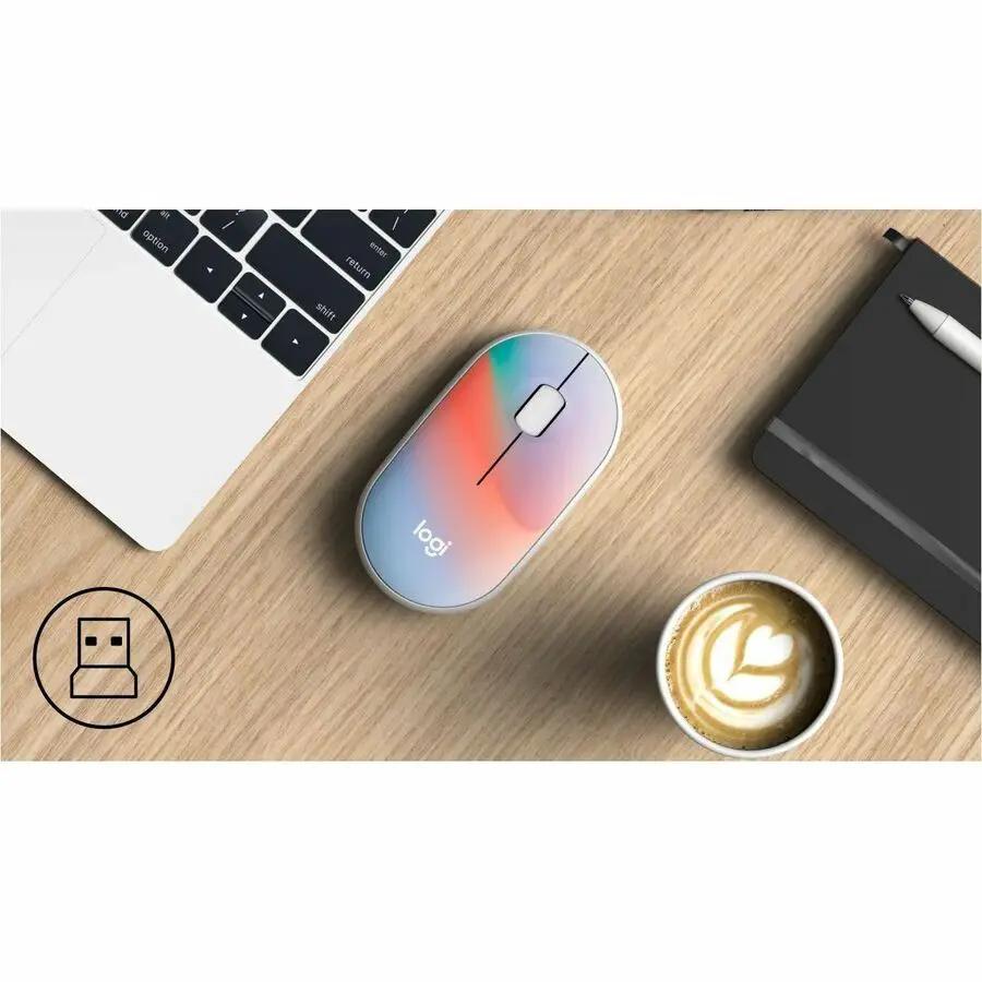 Logitech M340 Wireless Mouse with Limited Edition Prints, USB Receiver and Silent Clicks, Portable Wireless Mouse for Laptop, PC, Windows, Chrome, Surface, Sheer Dream