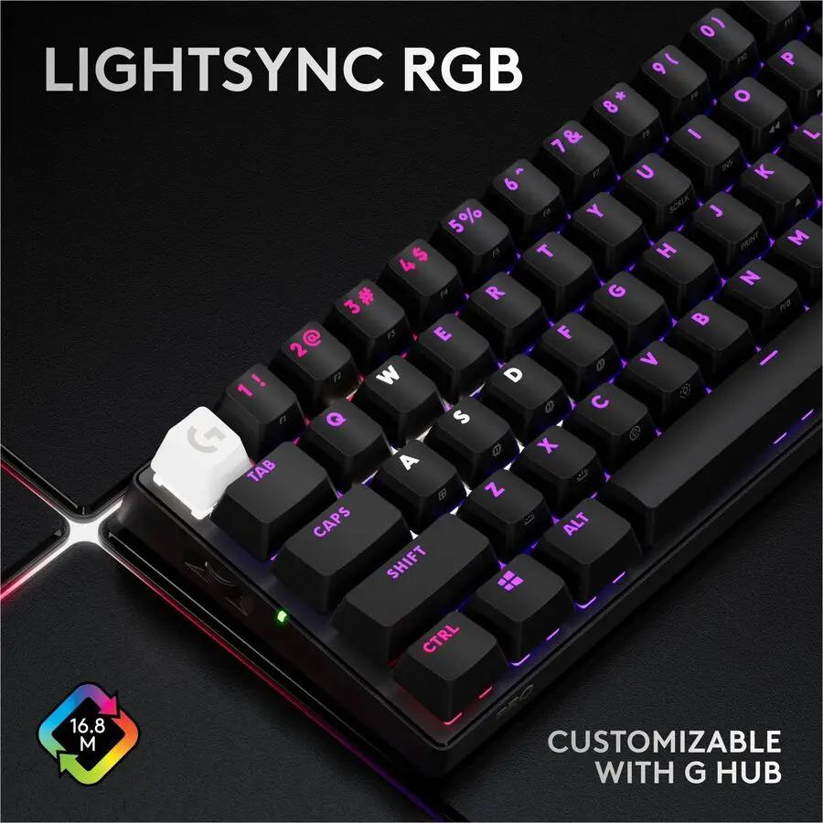 Logitech G PRO X 60 LIGHTSPEED Wireless Gaming Keyboard, Ultra Compact TKL 60% Mechanical Keyboard for Windows PC, LIGHTSYNC RGB, Dual-Shot PBT Keycaps, GX Optical Linear Switches, Black