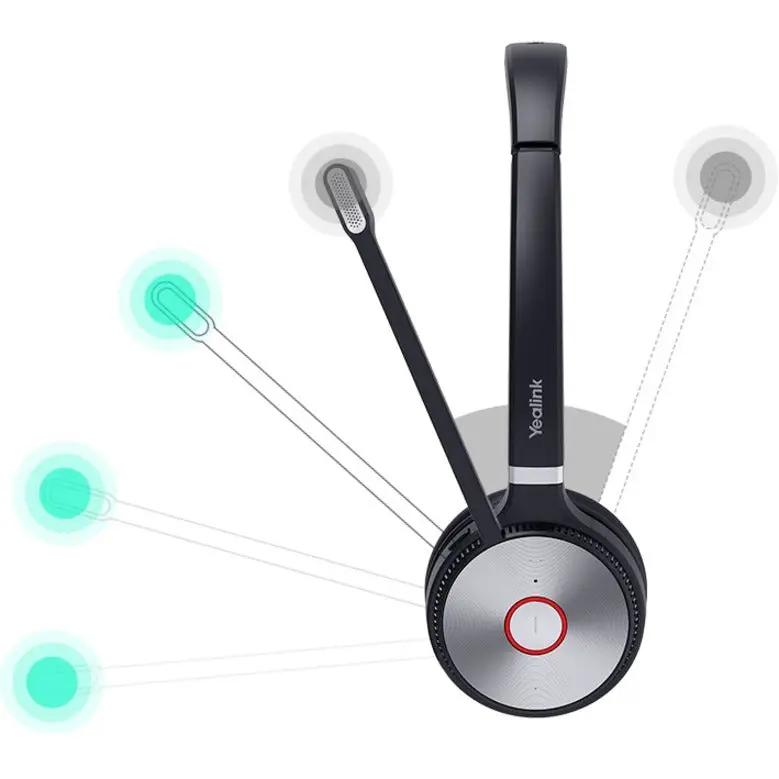 Yealink WH62 Mono Teams V3 wireless headset with boom mic, black.
