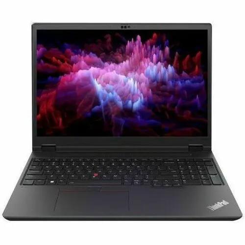 Lenovo ThinkPad P16v Gen2 Mobile Workstation laptop, black, open with keyboard visible.