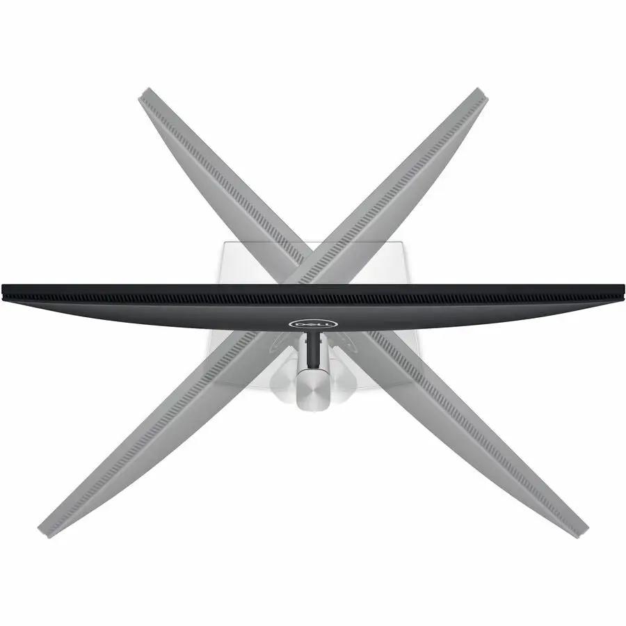 Dell P2725HE 27-inch monitor with black bezel and silver X-shaped stand