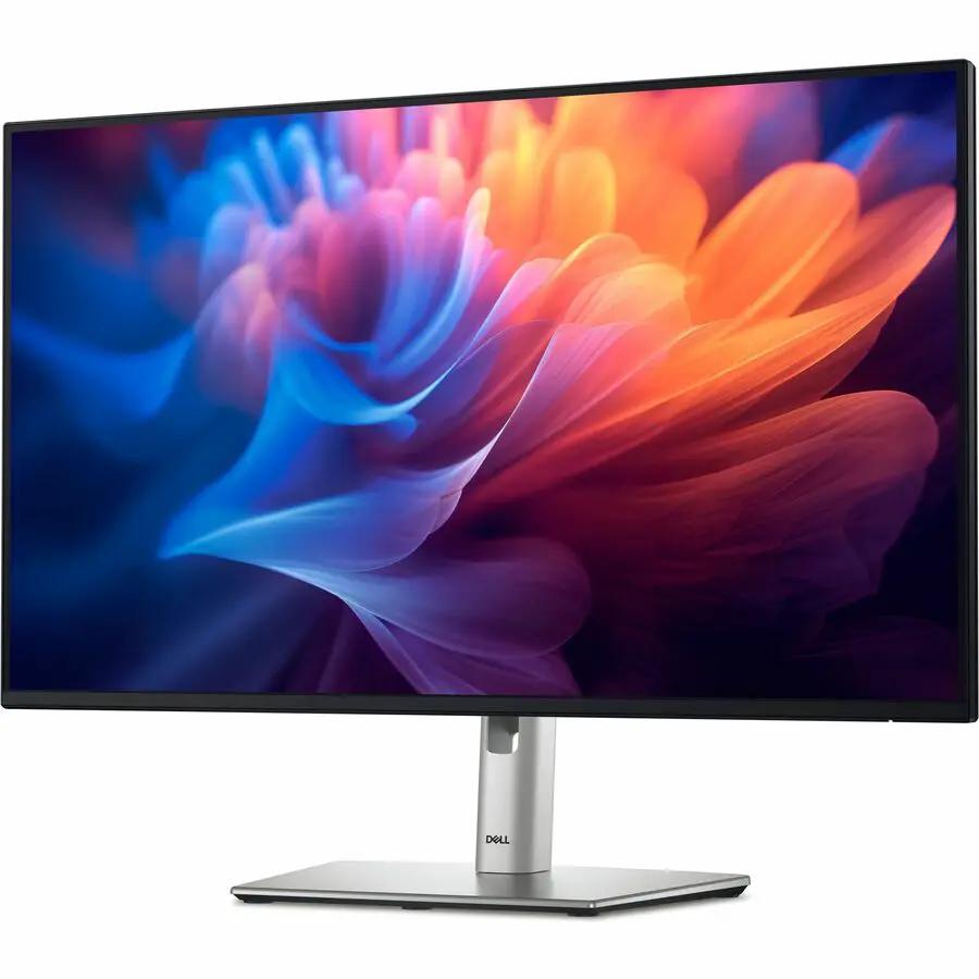 Dell P2725H 27-inch FHD monitor with silver stand and black bezel