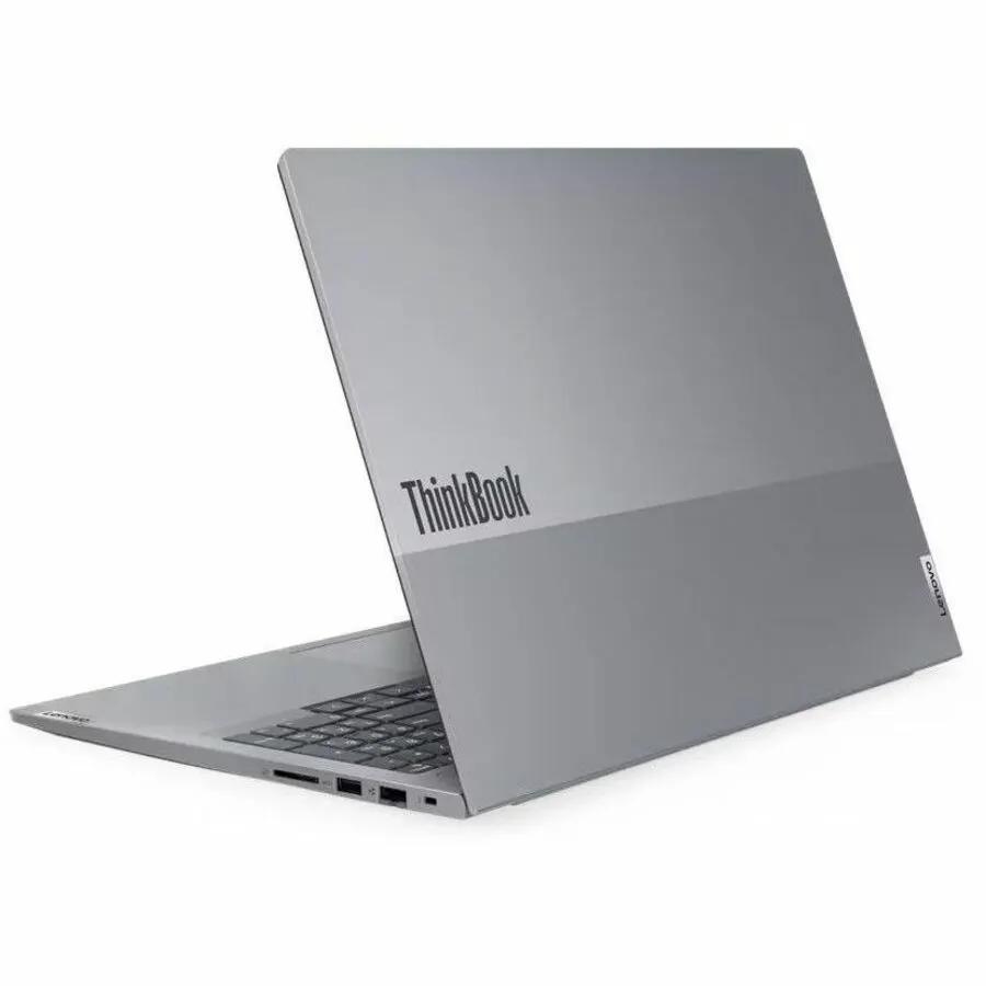 Lenovo ThinkBook 16 G7 ARP laptop, Arctic Gray, open with keyboard visible on white background