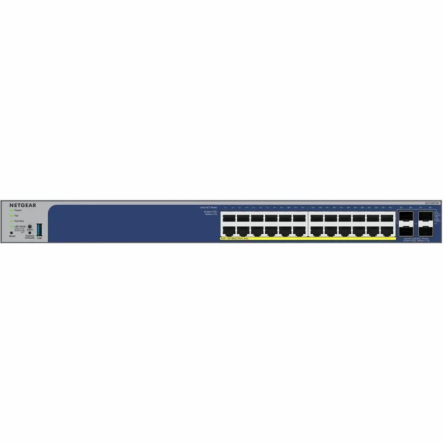 NETGEAR GS728TXPv3 24-Port Gigabit PoE+ Smart Switch, blue front panel