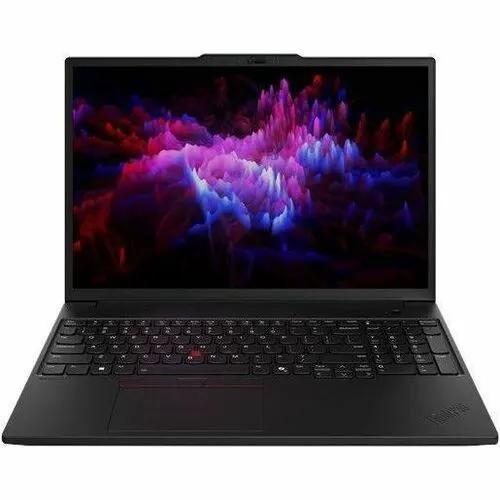 Lenovo ThinkPad P16s Gen 3 Laptop, black, open on white background