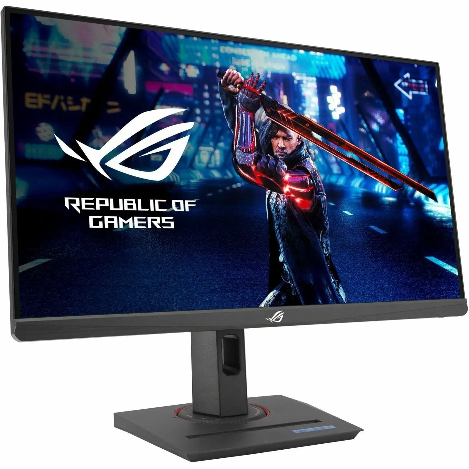 ASUS ROG Strix XG259QNS 25-inch FHD gaming monitor on stand, black with ROG logo