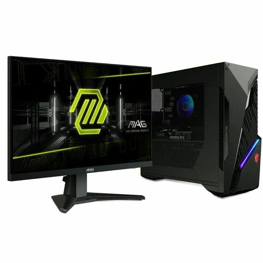 MSI MAG 256F 25-inch black FHD 180Hz gaming monitor and PC tower (2 items)