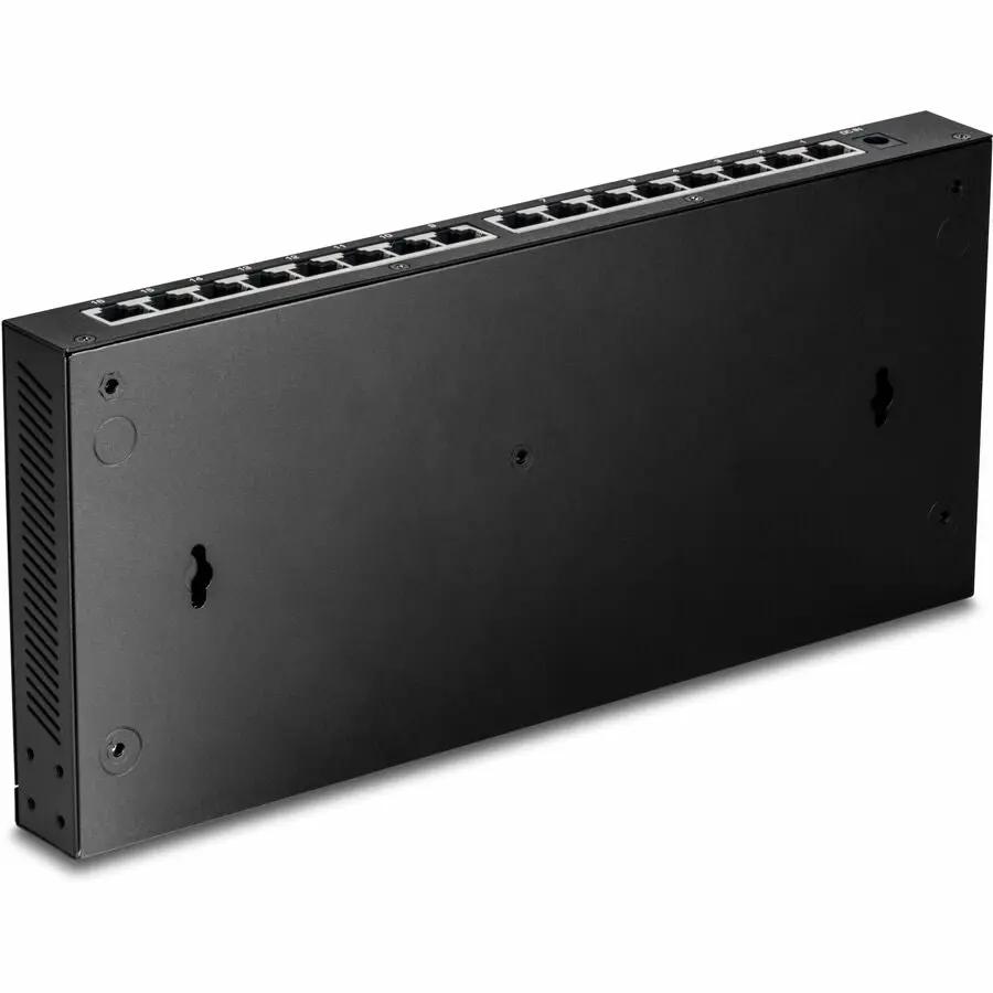 TRENDnet 16-Port 2.5G Unmanaged Switch in black metal chassis