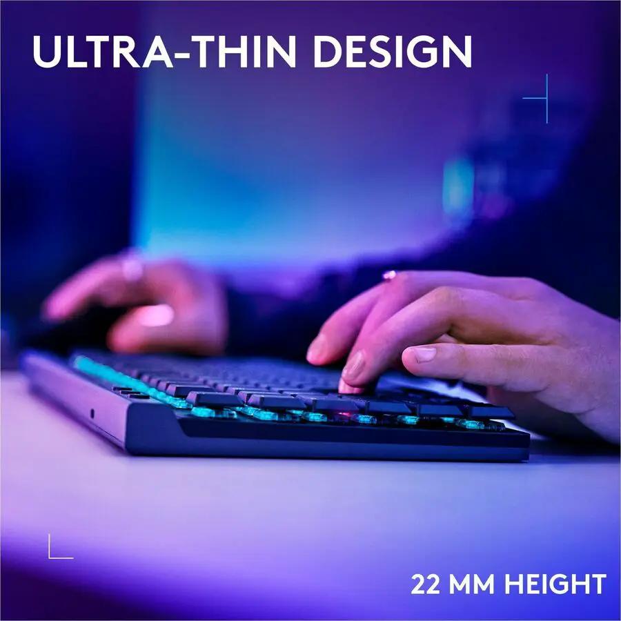Logitech G515 LIGHTSPEED TKL Low Profile Wireless Gaming Keyboard, LIGHTSYNC RGB, Thin Tenkeyless Design, PBT Keycaps, Linear (Red) Mechanical Switches, Black