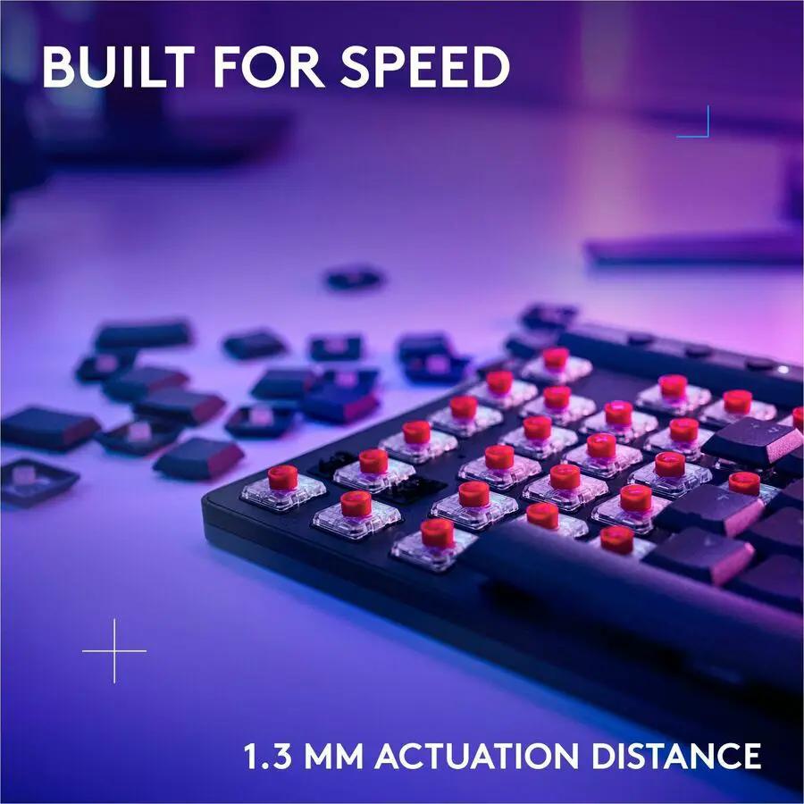 Logitech G515 LIGHTSPEED TKL Low Profile Wireless Gaming Keyboard, LIGHTSYNC RGB, Thin Tenkeyless Design, PBT Keycaps, Linear (Red) Mechanical Switches, Black